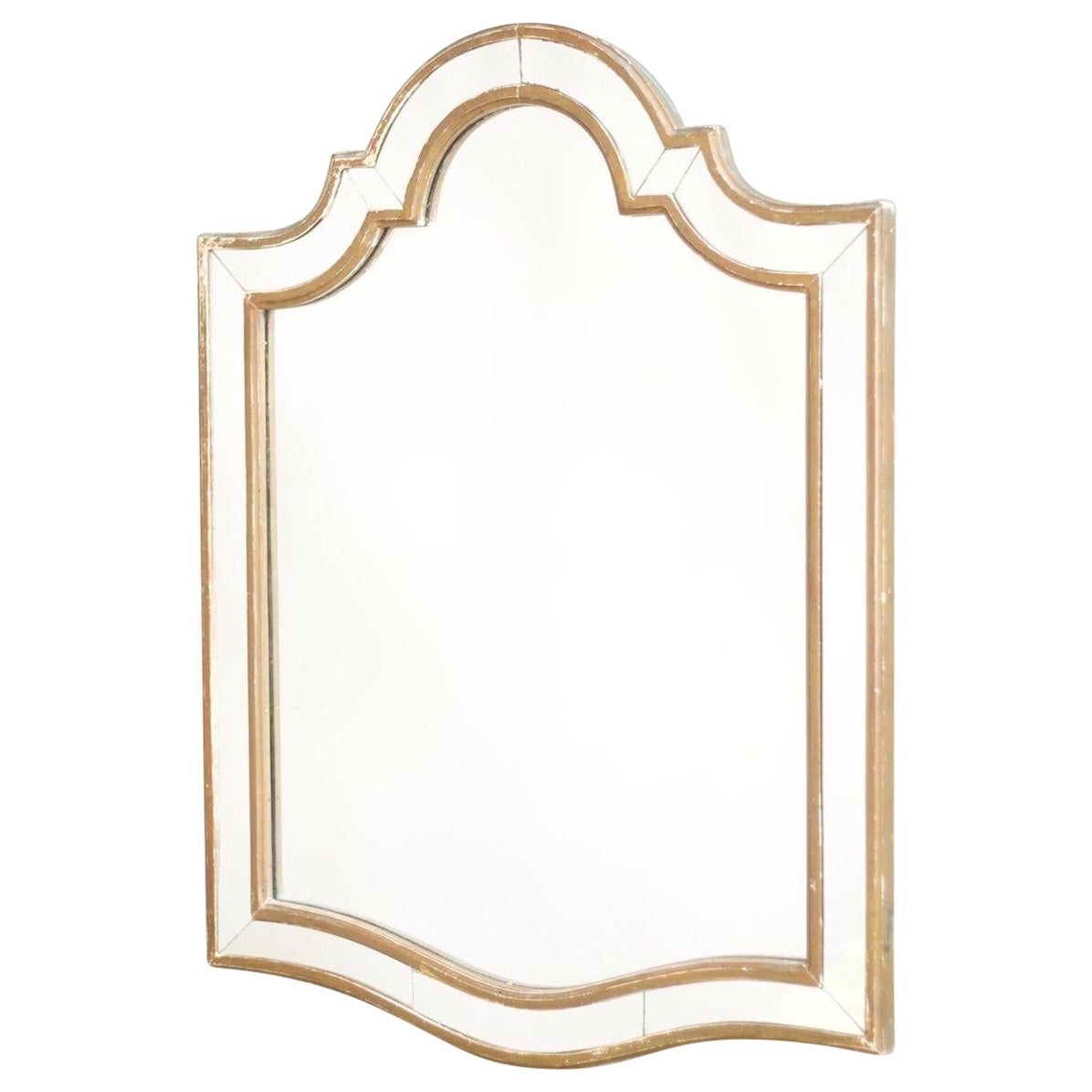 Unusual Shaped Early 20th Century Gilt Mirror