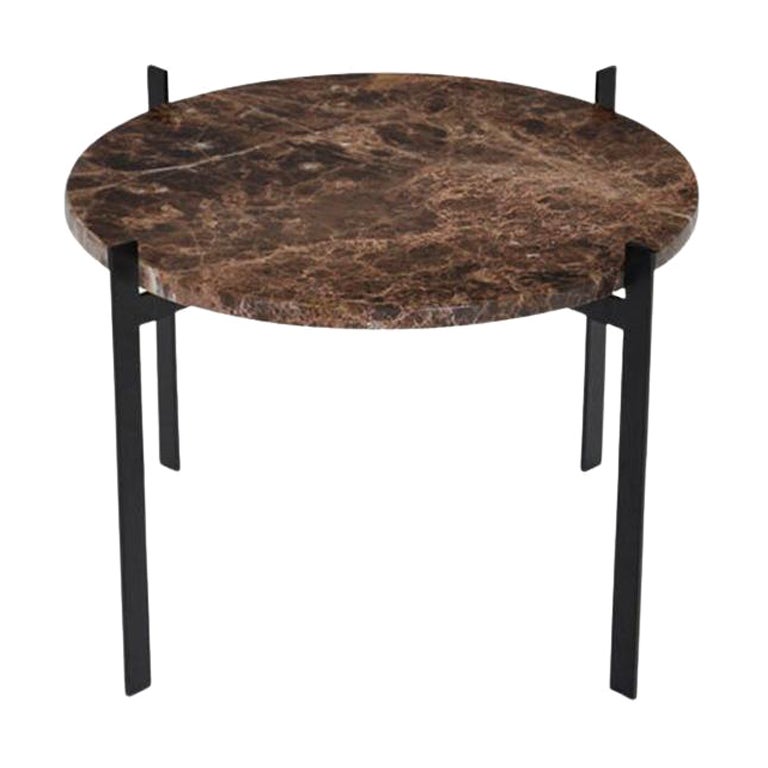 Table à baldaquin simple en marbre Emperador marron d'OxDenmarq