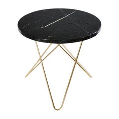 Black Marquina Marble and Brass Mini O Table by OxDenmarq