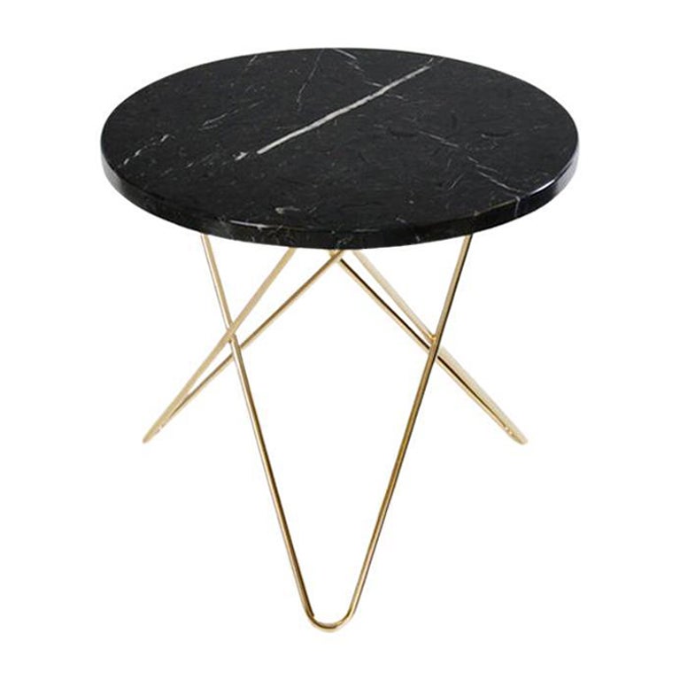 Black Marquina Marble and Brass Mini O Table by OxDenmarq For Sale at ...