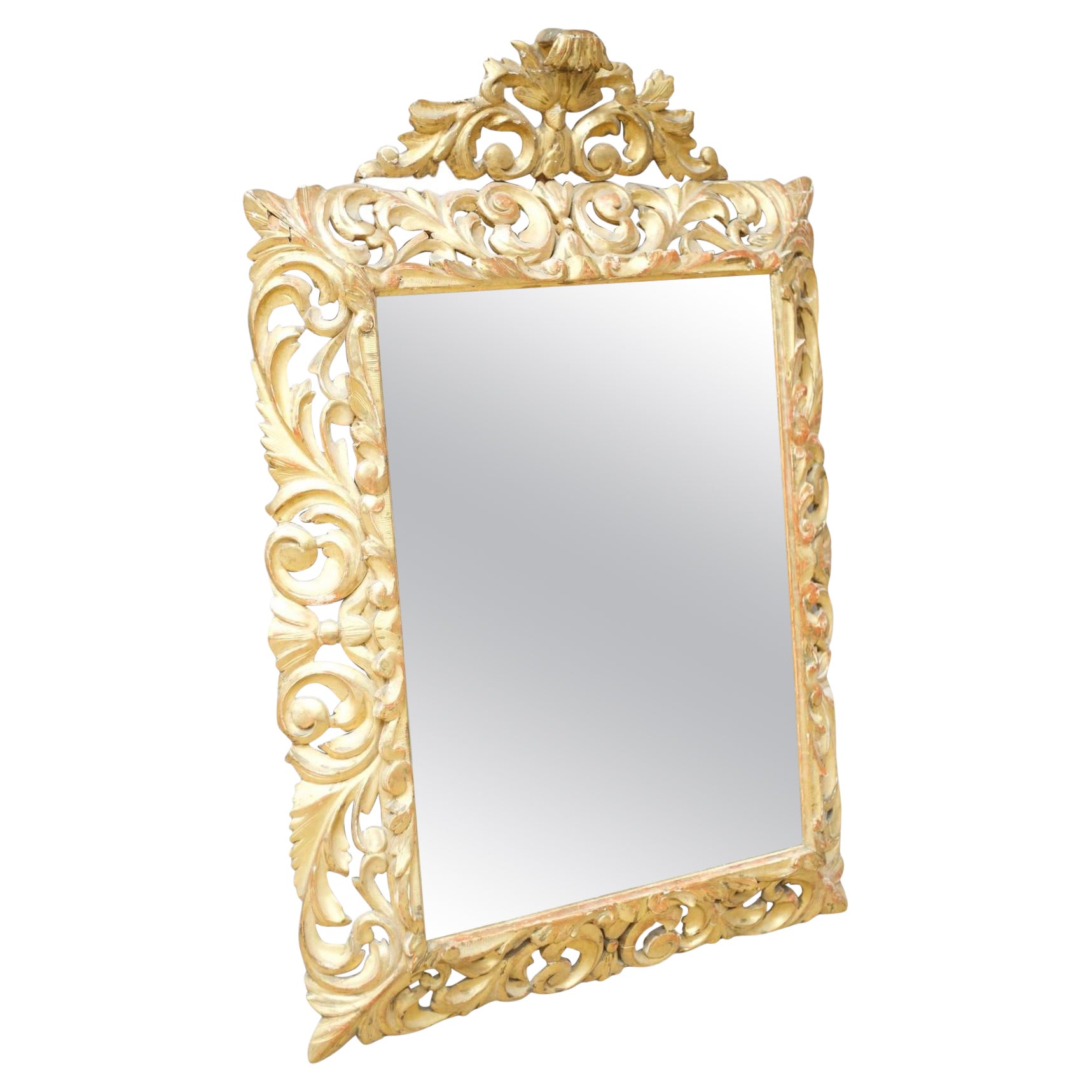 Early 19th Century Bright Gilt Italian Carved Mirror For Sale