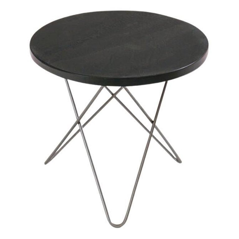 Black Slate and Steel Mini O Table by Ox Denmarq For Sale