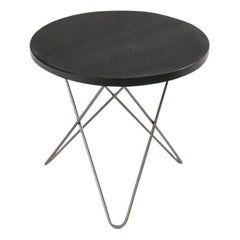 Black Slate and Steel Mini O Table by Ox Denmarq