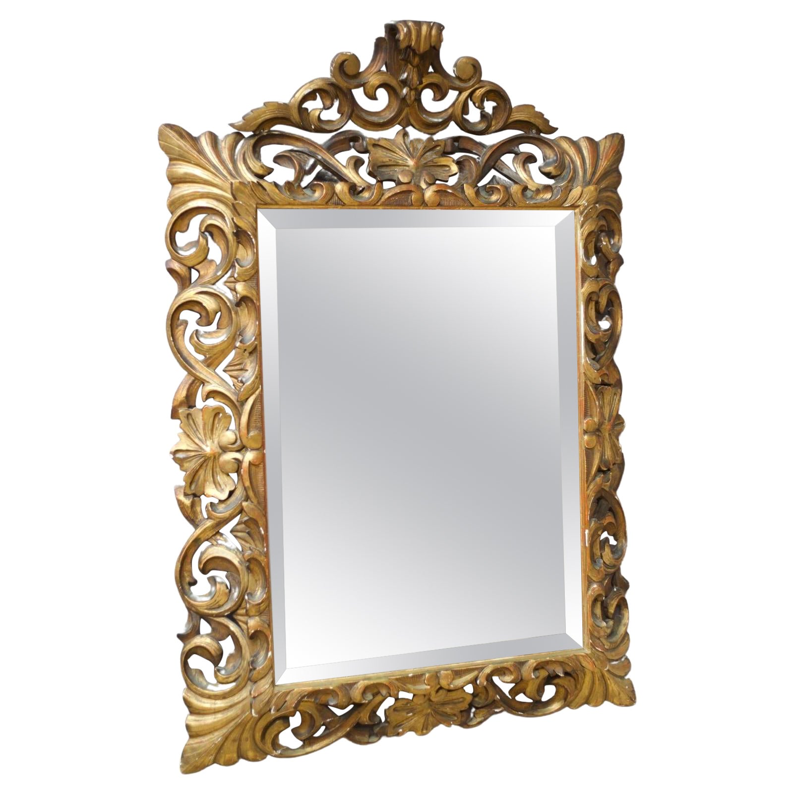 Early 19th Century Italian Giltwood Carved Mirror For Sale