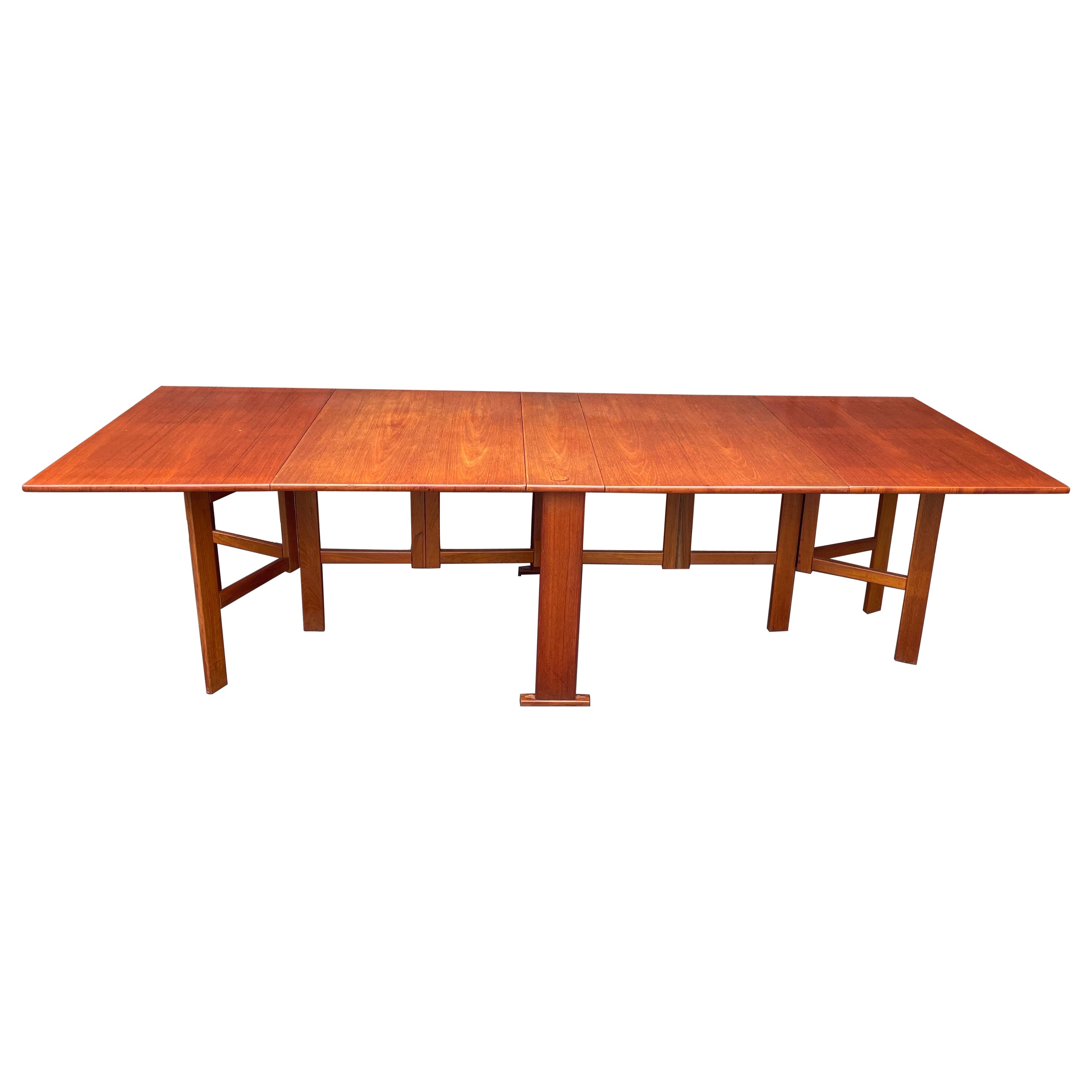 Danish Modern Teak Expandable Gateleg Dining Table