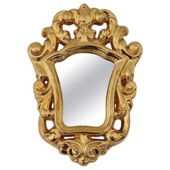 Miroir en céramique dorée Marc Roussel, années 1950