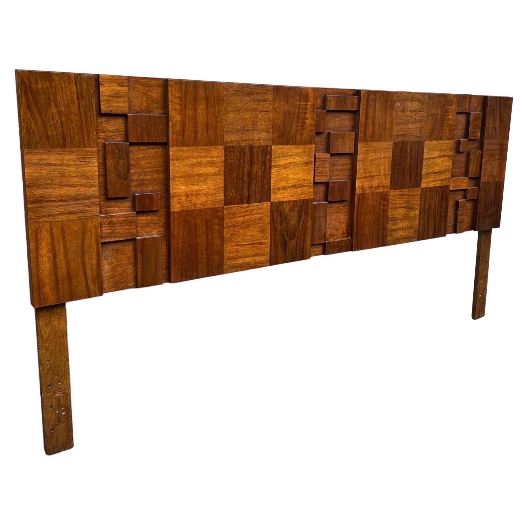 Vintage MidCentury Lane Paul Evans Brutalist Style Headboard at