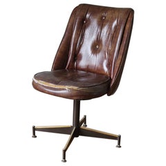 Vintage 1960s Douglas Faux Leather Swivel Office Chair