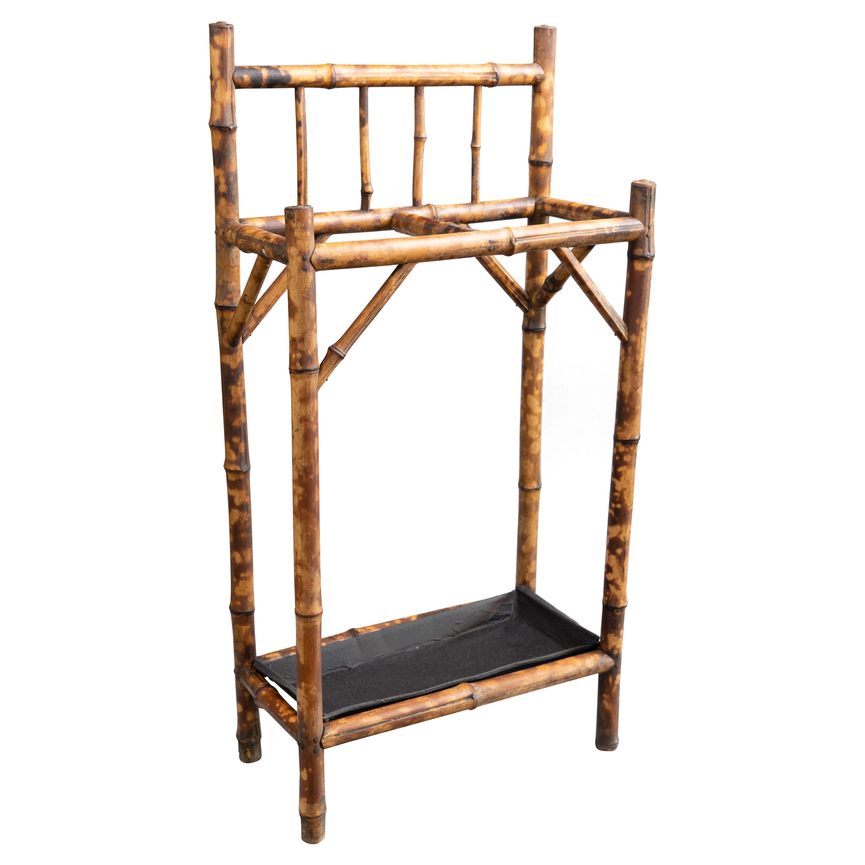 19th Century English Tortoise Bamboo Umbrella Stick Stand