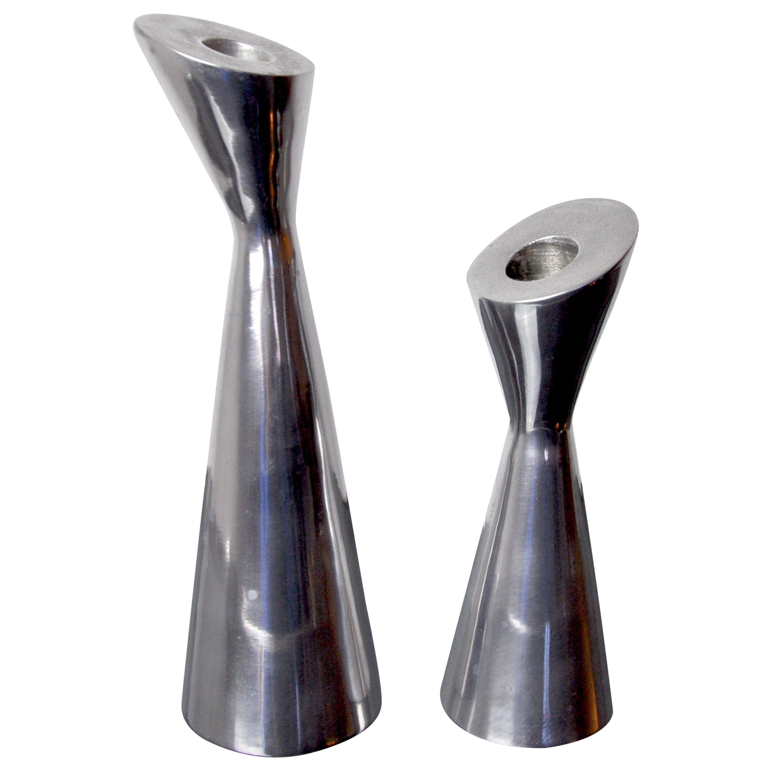 Pair of Swan Candlesticks by Matthew Hilton, England, 1980