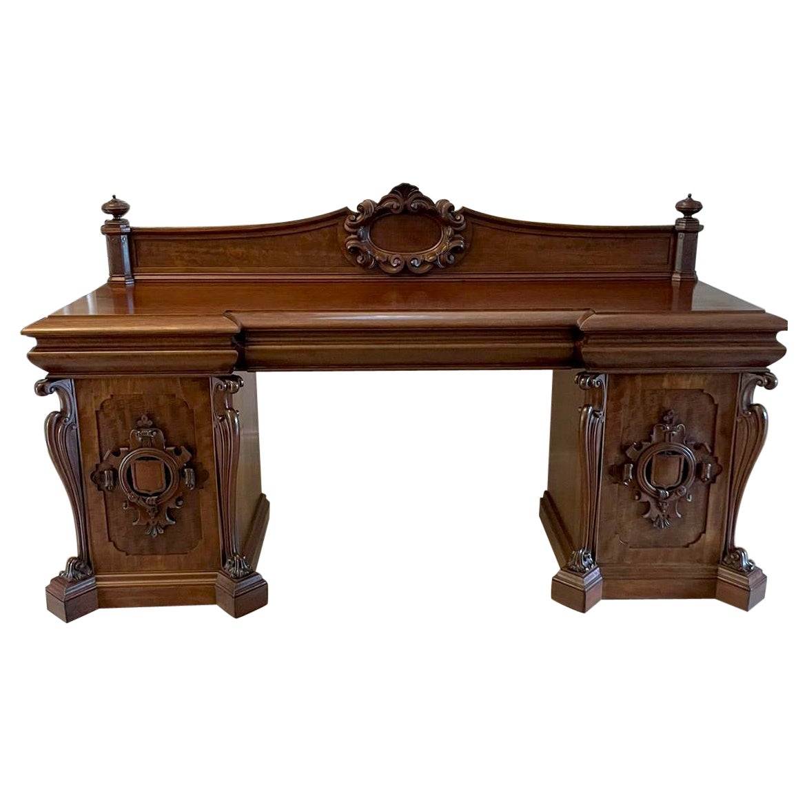 Large Magnificent Antique William IV Carved Mahogany Sideboard For Sale