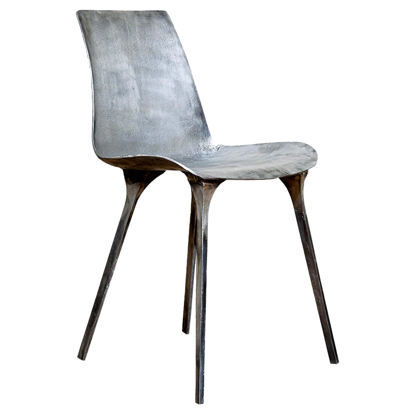 Silver, Metal Sylvie Chair by Stefano Del Vecchio for Delvis Unlimited For Sale