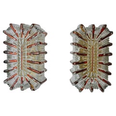 Pair of Glass Sconces and Orange Varnish by Limburg, Germany, 1970