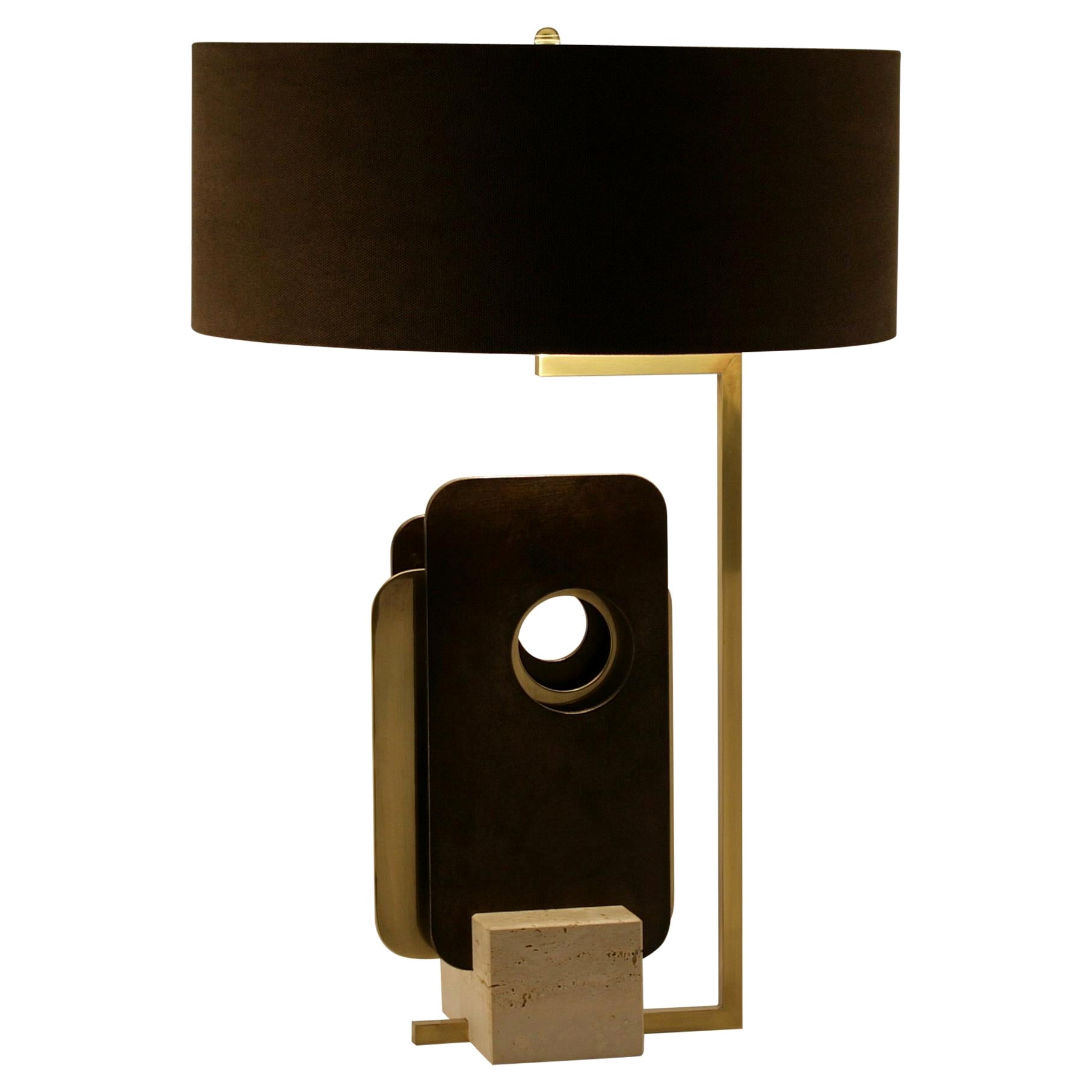 Brass "Tre Piastre" Table Lamp For Sale