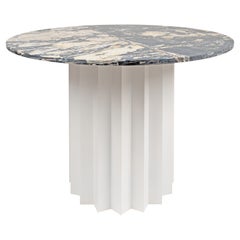 Contemporary Modern, Volume Marble Powder-Coated Metal Table