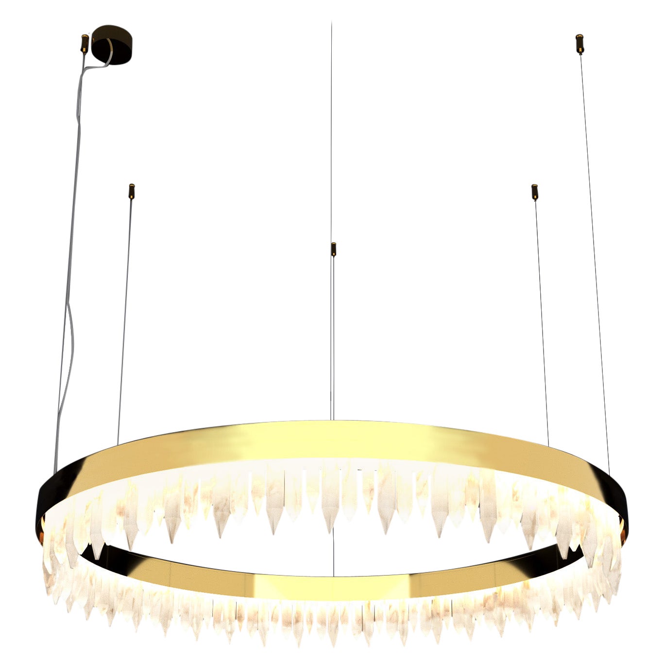 Urano Shiny Gold 100 Pendant Light 1 by Alabastro Italiano