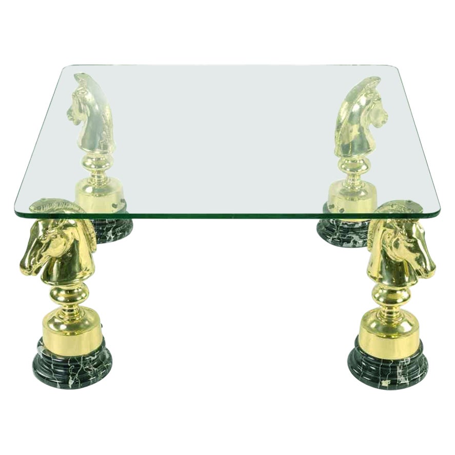"Chess Horses" Coffee Table, Italy, 1980s For Sale