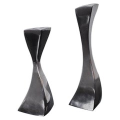 Vintage Pair of Swan Candlesticks by Matthew Hilton, England, 1980