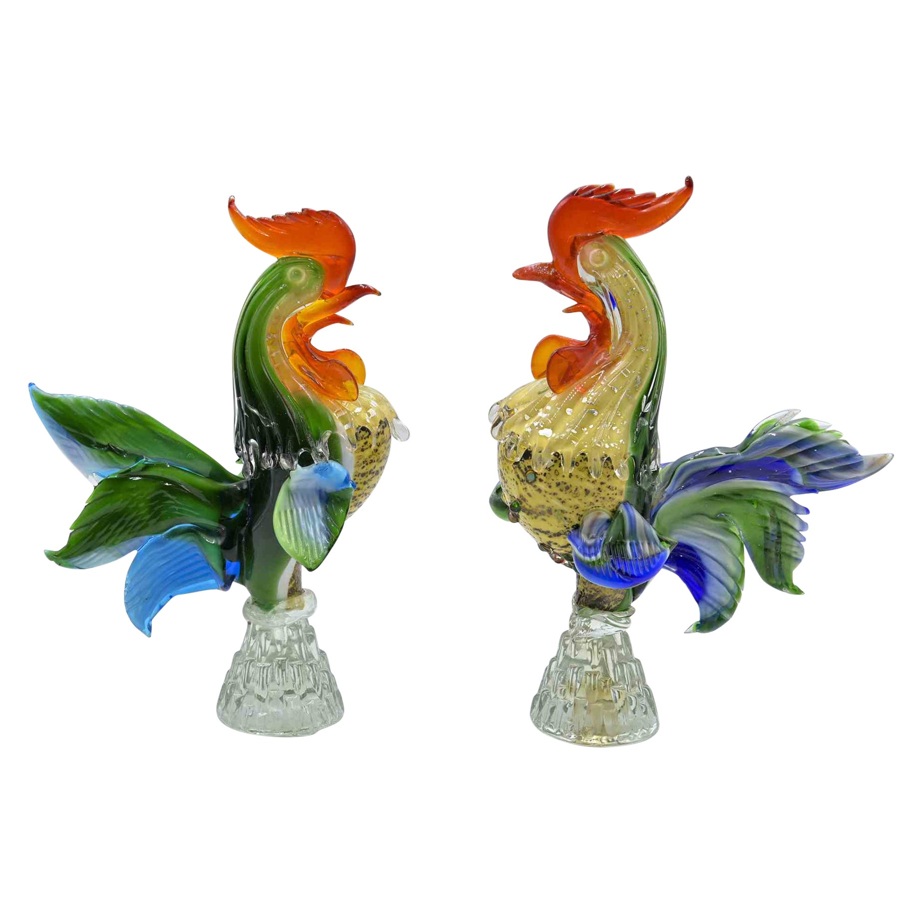 Pair of Roosters, Italy, 1980s For Sale