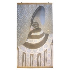 Art Deco Style, Hand- Painted, Erte Inspired Wall Tapestry 