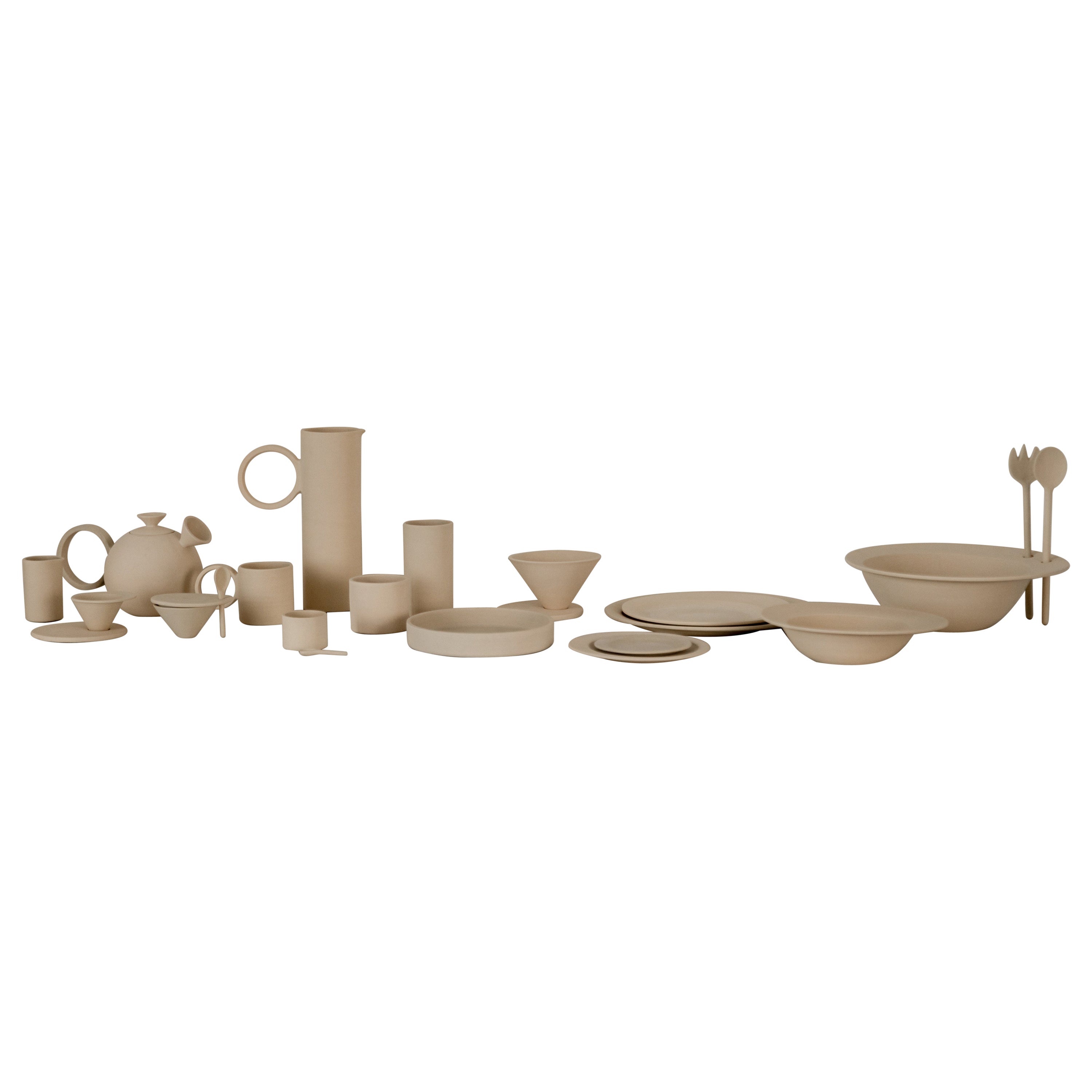 Set aus 24 Eukalyptus-Tischgeschirrstücken von Eter Design im Angebot