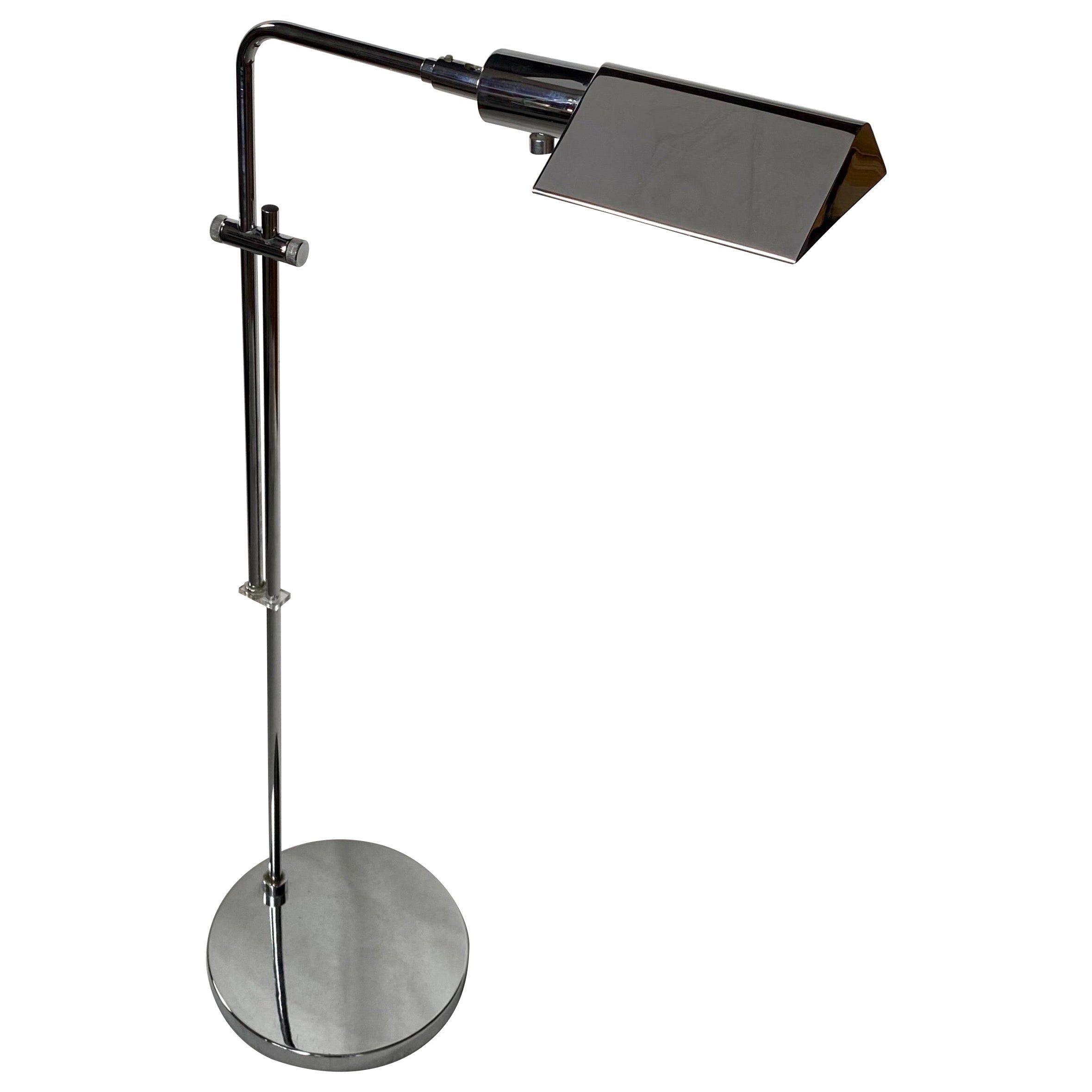 Mid Century Modern Koch & Lowy OMI Chrome Task Floor Lamp  For Sale