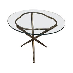 1950s Side Table Sculptural Bronze Style of Gio Ponti Italy