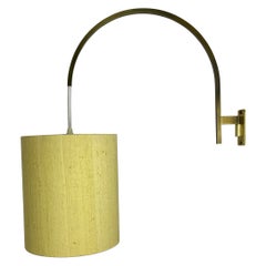 Vintage Minimalist Stilnovo Style Adjustable Counter Weight Brass Wall Light Italy 1960s
