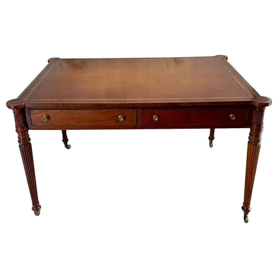 Fine Quality Marble Top American Victorian Library Writing Table Desk ...