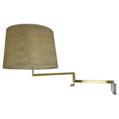 Vintage Xxl Minimalist Stilnovo Style Swing Arm Brass Wall Light Italy, 1960s