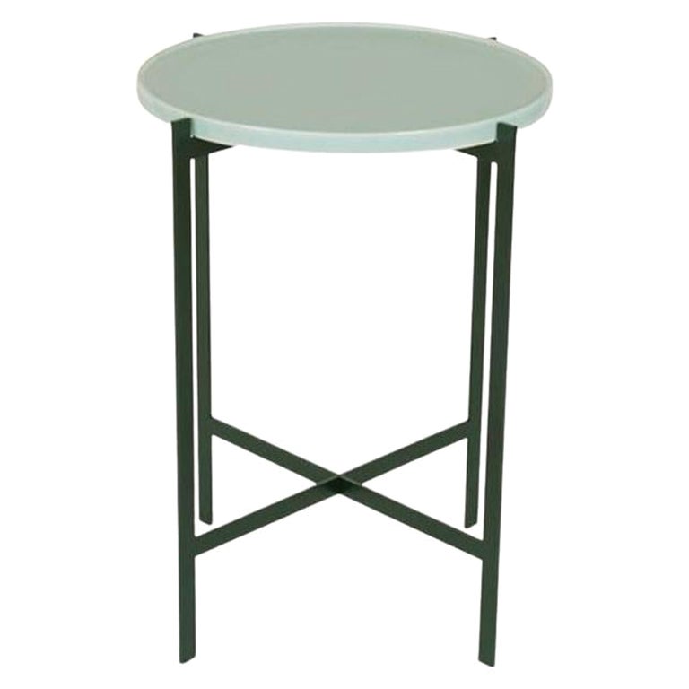 Celadon Green Porcelain Small Deck Table by Ox Denmarq For Sale