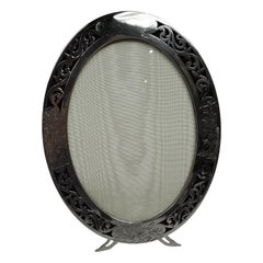 Antique American Edwardian Art Nouveau Sterling Silver Picture Frame