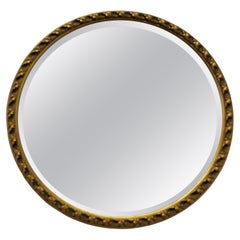 Decorative Bevelled Gilt Round Wall Mirror