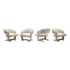 Vintage Sculptural Accent Chairs with Metal Legs, Europe ca 1960s