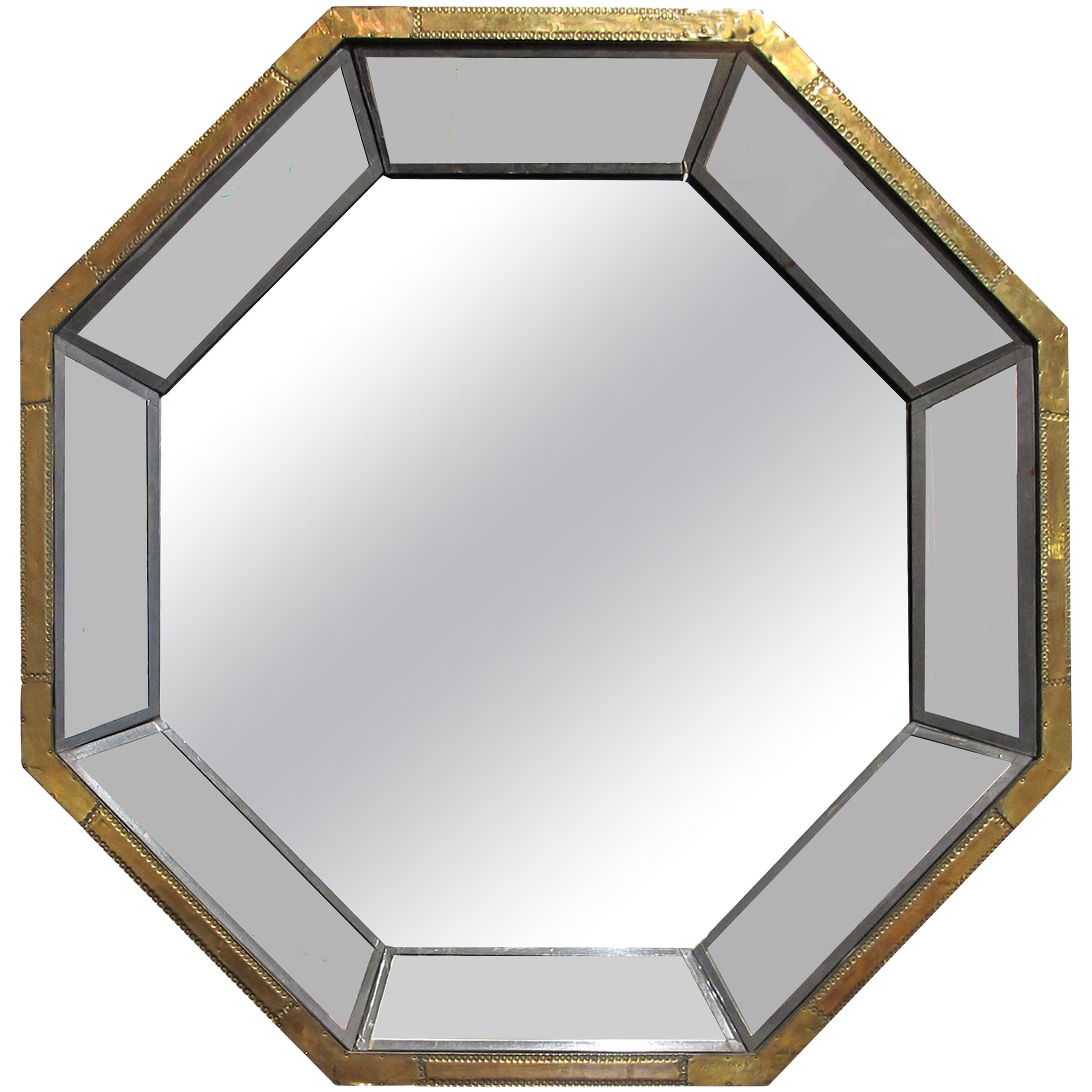 1970s Large Spanish Octagonal Multi Sectional Mirror by Rodolfo Dubarry
