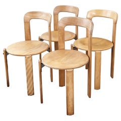 Postmodern Bruno Rey for Dietiker 1970s Stackable Accent Side Dining Chairs