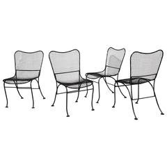 Vintage Rare Set of Four Russel Woodard Outdoor Side Chairs