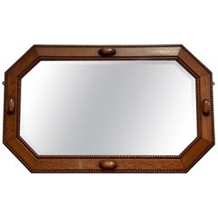 ART DECO 1920er Jahre BEvelLED MIRROR OAK MiRROR