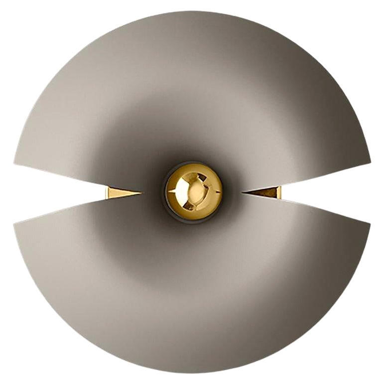 Small Taupe and Gold Contemporary Wall Lamp