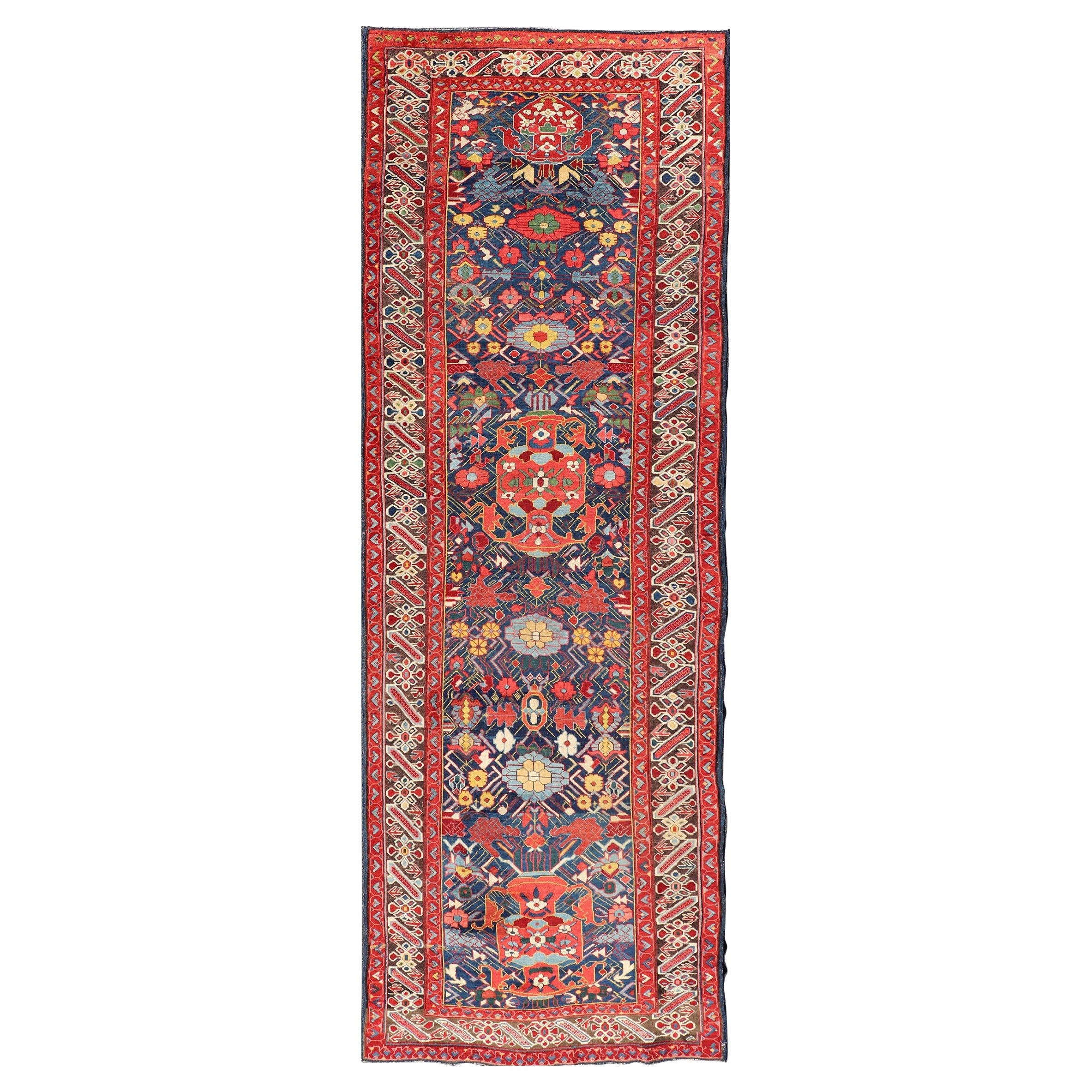 Antique Caucasian Kuba Runner with Intricate and Complex Design 