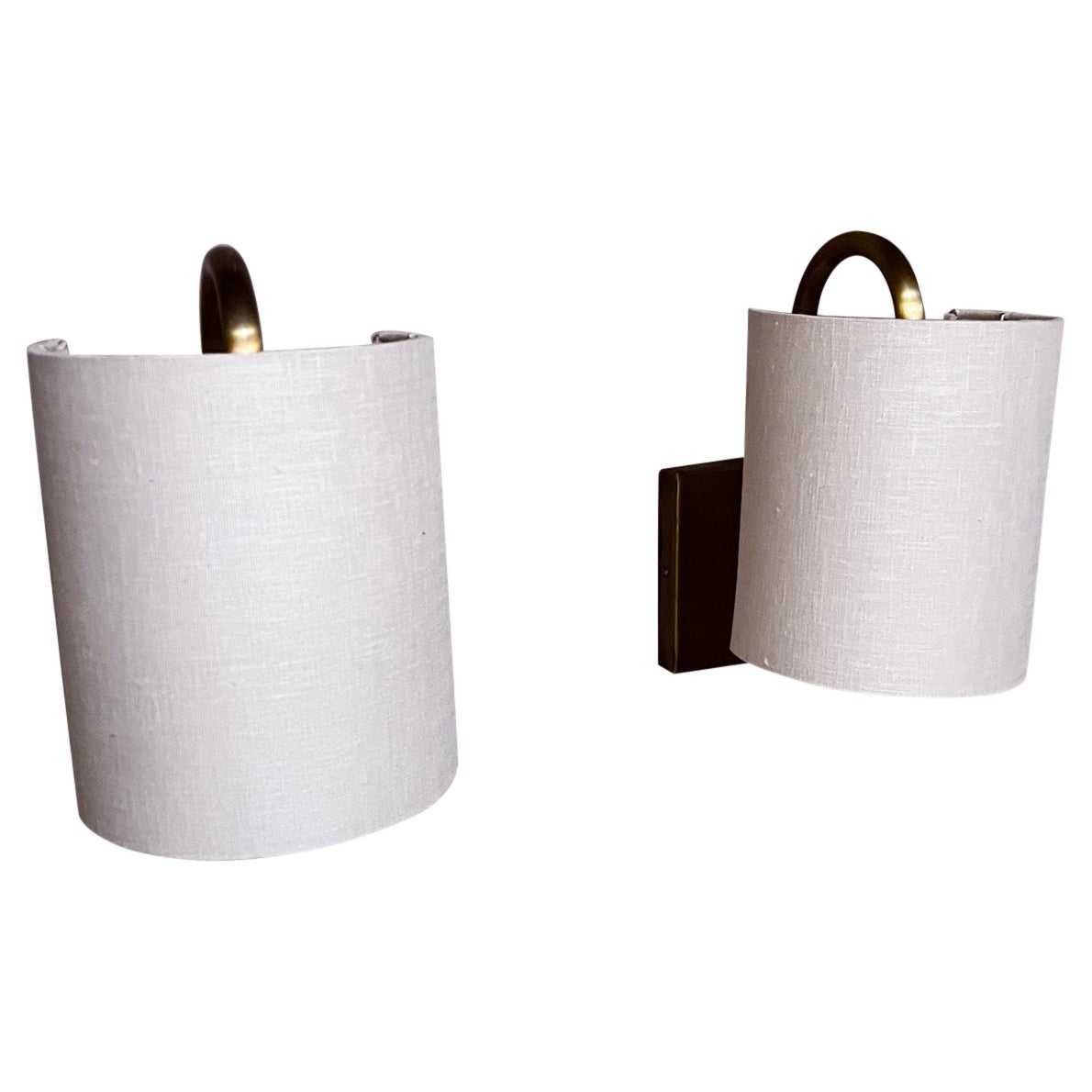 Set di lampade da parete scultoree minimaliste in ottone degli anni '60 in vendita
