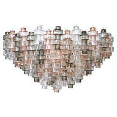 Italian Pink & Gray “Murano Glass “Manubri” Chandelier