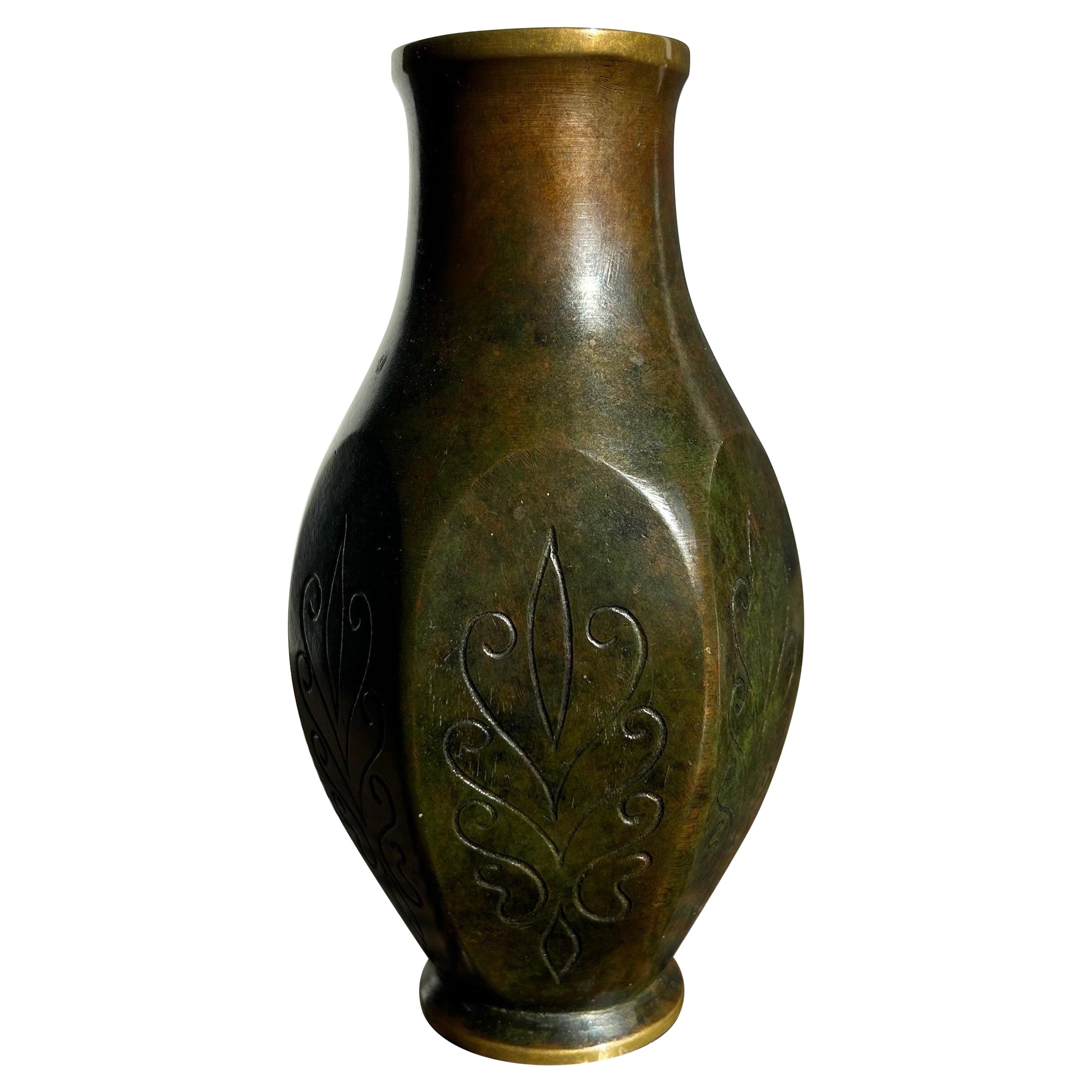 Tinos Bronze Vase Denmark, 1930s
