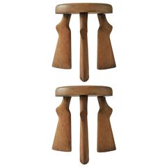 Pair of Mexican Gunstock Stools