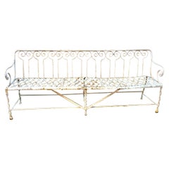 Late 19th Century French Hand Forged Iron Garden Bench