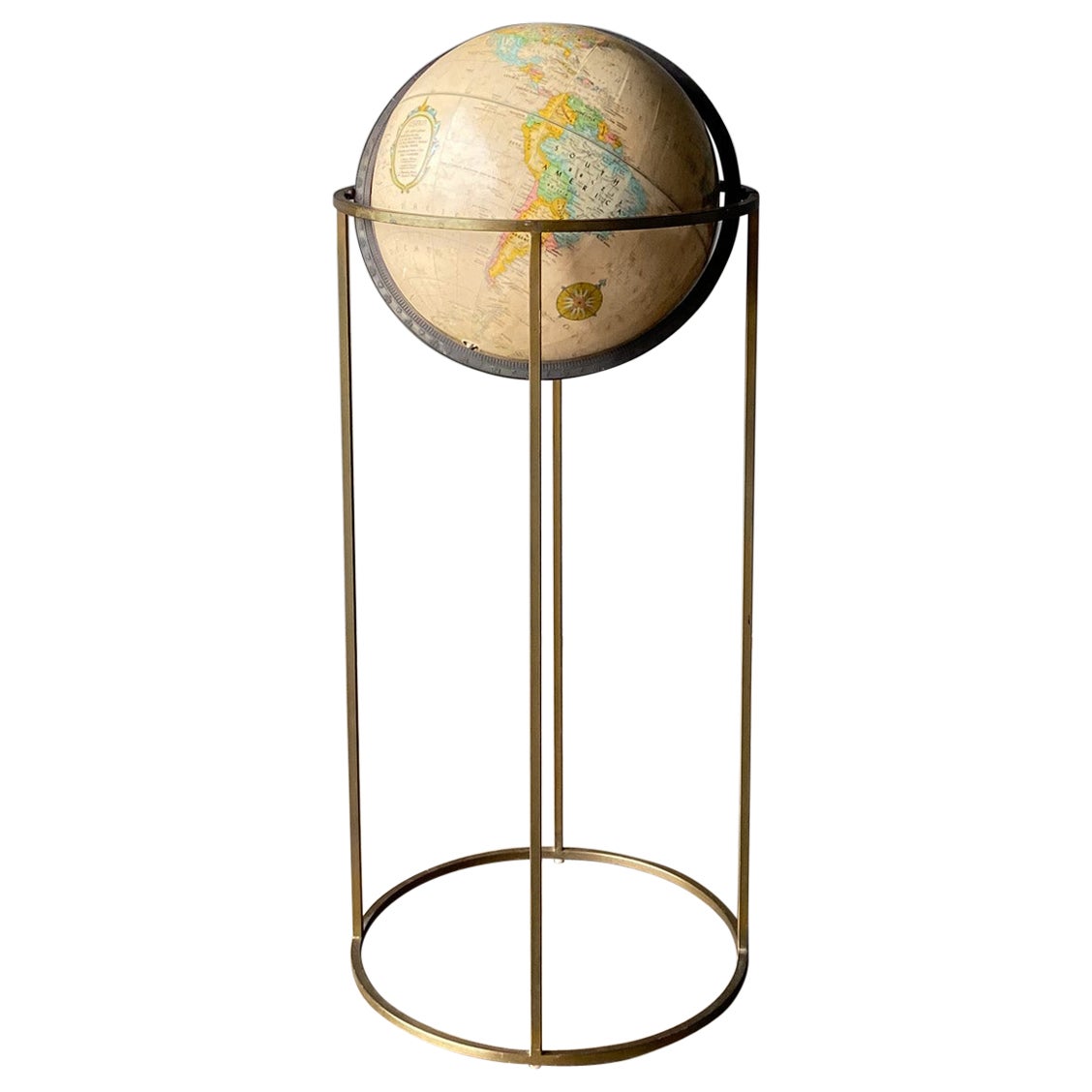 Replogle World Globe im Stil von Paul McCobb, 1960er Jahre