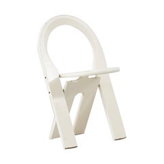 Roger Tallon White Painted Wooden Ts Folding Chair, Edition Sentou