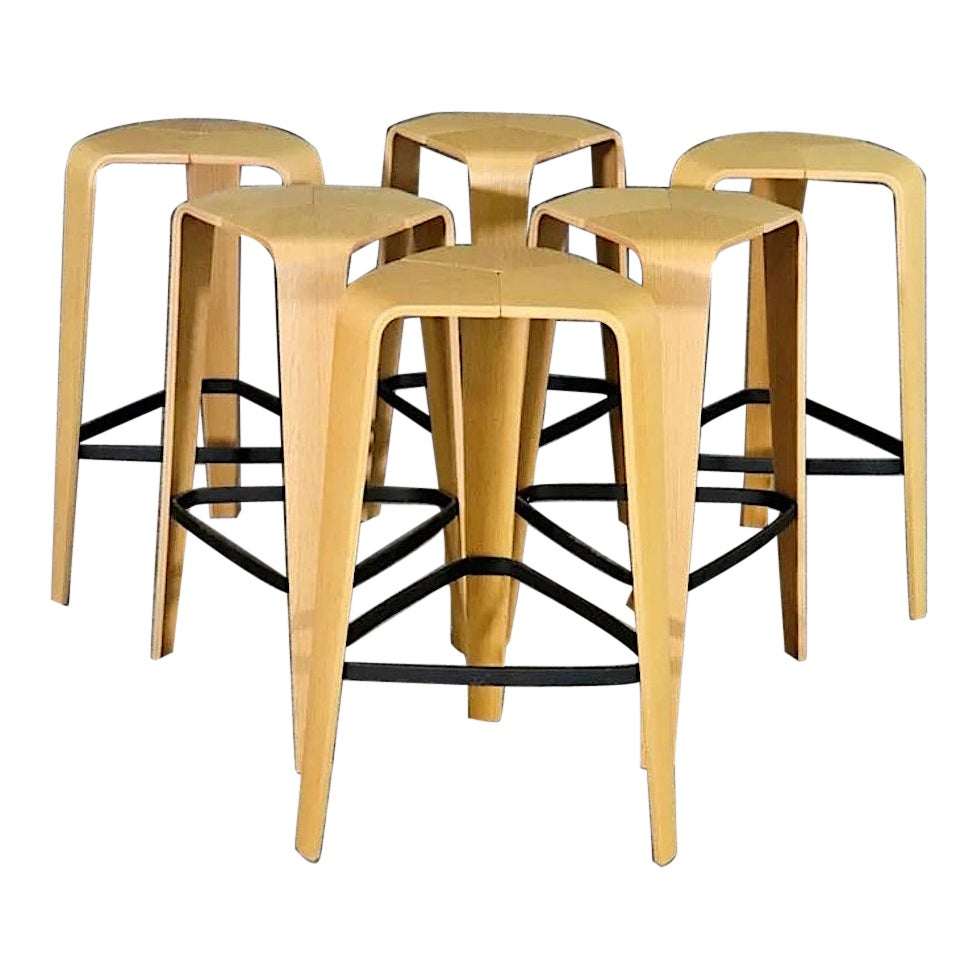 Pair, "Tre" Bar Stools by Davis Furniture For Sale