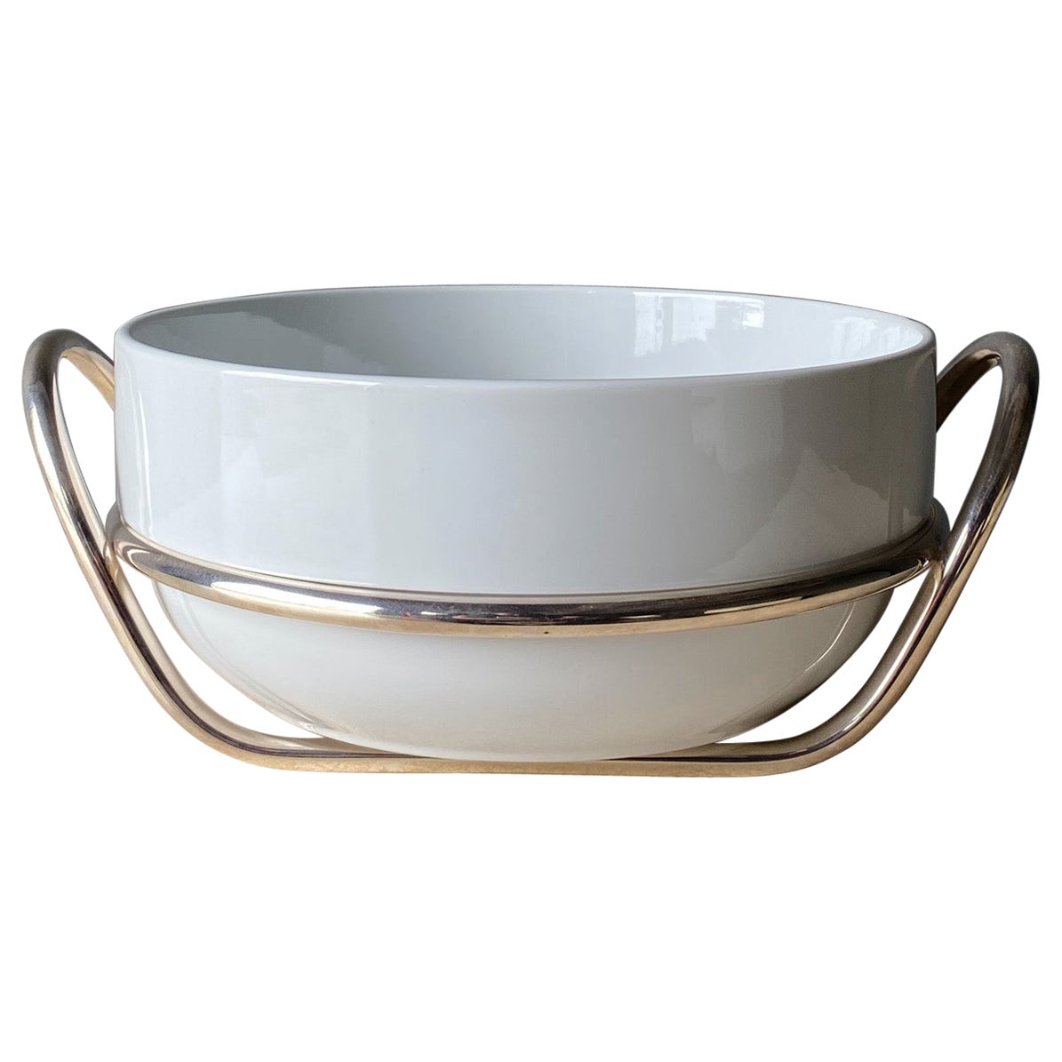 Lino Sabattini Serving Bowl & Tongs, circa 1970