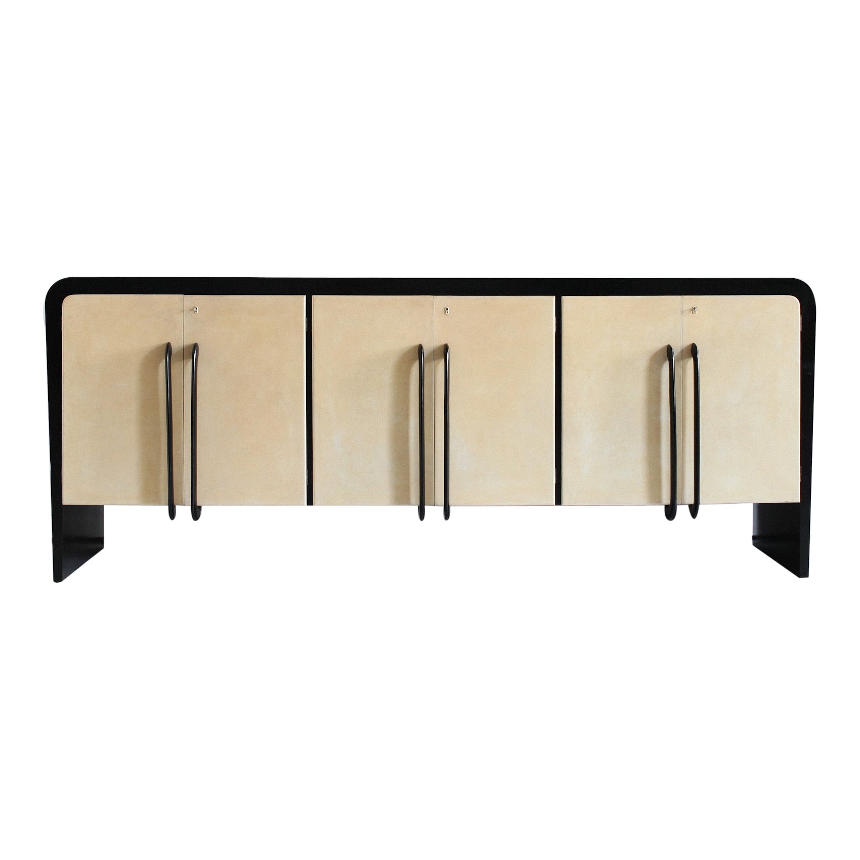 Large Italian Deco/Modernist Vellum Sideboard For Sale